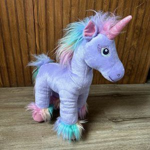 Build a Bear Fairy Friends Purple Unicorn Plush Animal Rainbow Fur